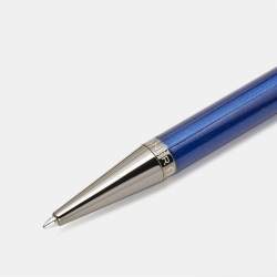 Pre Owned Aigner Blue Lacquer Gunmetal Tone Ballpoint Pen