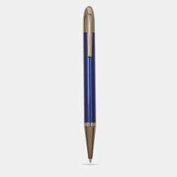 Pre Owned Aigner Blue Lacquer Gunmetal Tone Ballpoint Pen