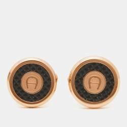 Aigner  Enamel Gold Tone Cufflinks