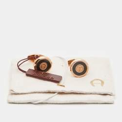 Aigner  Enamel Gold Tone Cufflinks