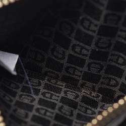 Aigner Black Monogram Coated Canvas and Leather Daniele Zip Card Holder