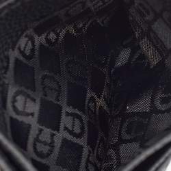 Aigner Black/Brown Monogram Coated Canvas and Leather Card Holder