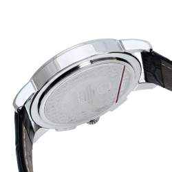 Pre Owned Aigner Silver  White Stainless Steel Cortina A26500 Men's Wristwatch 42 mm