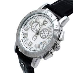 Pre Owned Aigner Silver  White Stainless Steel Cortina A26500 Men's Wristwatch 42 mm