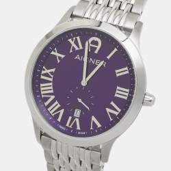 Pre Owned Aigner Blue Stainless Steel Treviso A44100 Men's Wristwatch 42 mm 