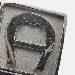 Aigner Logo Silver Tone Cufflinks