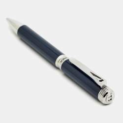 Pre Owned Aigner Blue Resin Silver Tone Ballpoint Pen