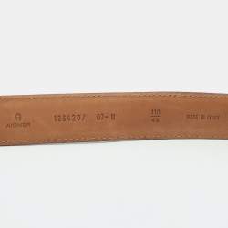 Pre Owned حزام أيغنر إبزيم جلد أسود 110 سم