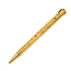Pre Owned Aigner Textured Logo Gold Tone Ballpoint Pen