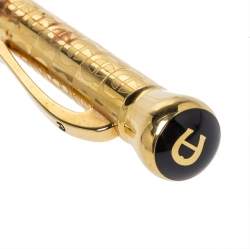 Pre Owned Aigner Textured Logo Gold Tone Ballpoint Pen