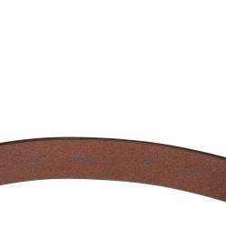 Pre Owned Aigner Brown Leather Etienne Casual Belt 110CM