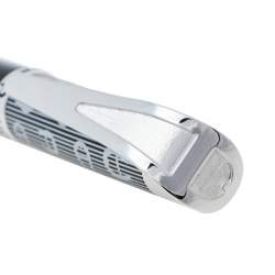 Pre Owned Aigner Black Resin Silver Tone Textured Ballpoint Pen