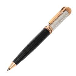 Pre Owned Aigner Black Logo Embossed Two Tone BallPoint Pen