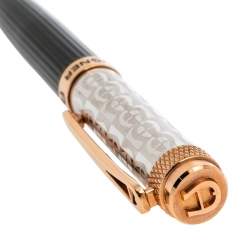 Pre Owned Aigner Black Logo Embossed Two Tone BallPoint Pen
