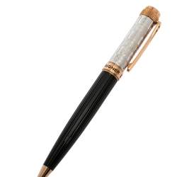 Pre Owned Aigner Black Logo Embossed Two Tone BallPoint Pen