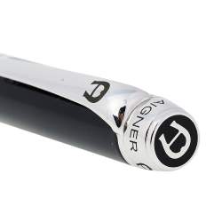 Pre Owned Aigner Black Resin Silver Tone Ballpoint Pen