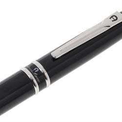 Pre Owned Aigner Black Resin Silver Tone Ballpoint Pen