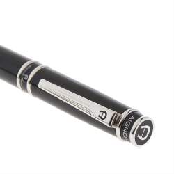 Pre Owned Aigner Black Resin Silver Tone Ballpoint Pen