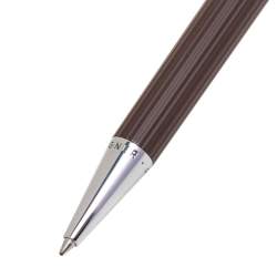 Pre Owned Aigner Brown Composite Crystal Detail Silver Tone Ballpoint Pen