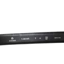 Pre Owned Aigner Black Leather Buckle Belt 110 CM