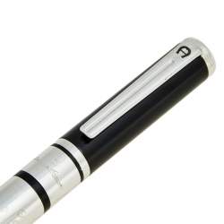 Pre Owned Aigner Black Resin Stainless Steel Ballpoint Pen