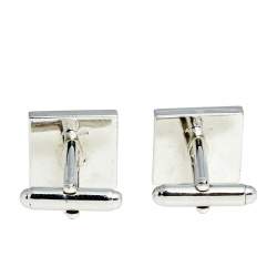 Aigner Black Enamel Logo Square Cufflinks