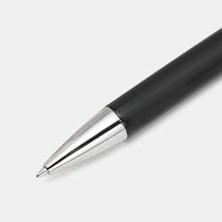 Pre Owned Aigner Black Resin Silver Tone Ballpoint Pen Money Clip Keychain Gift Set