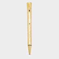 Aigner Textured Logo Gold Tone Ballpoint Pen