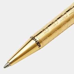 Aigner Textured Logo Gold Tone Ballpoint Pen