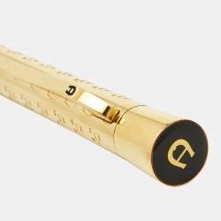Aigner Textured Logo Gold Tone Ballpoint Pen