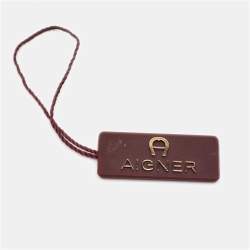 Pre Owned Aigner Silver Tone & Black Composite Logo Money Clip