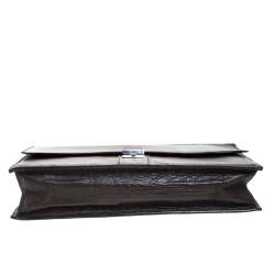 Aigner Dark Brown Leather Top Briefcase
