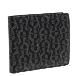 Aigner Black/Grey Monogram PVC Bifold Wallet