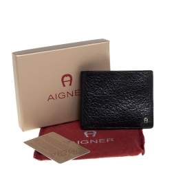 Aigner Black Leather Bifold Wallet