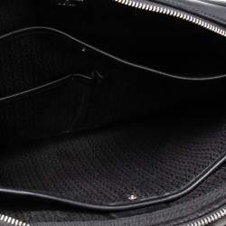 Aigner Black Textured Leather Laptop Bag