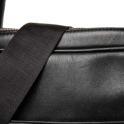 Aigner Black Textured Leather Laptop Bag