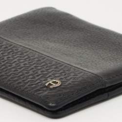Pre Owned Aigner Black Leather Bifold Wallet