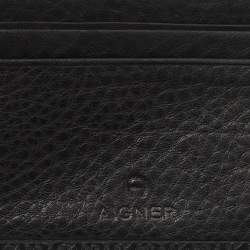 Pre Owned Aigner Black Leather Bifold Wallet