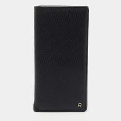 Aigner Black Leather Long Wallet