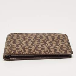 Aigner Brown/Beige Signature Coated Canvas Bifold Wallet