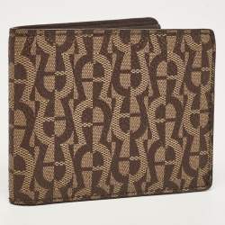 Aigner Brown/Beige Signature Coated Canvas Bifold Wallet