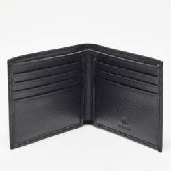 Aigner Black Leather Logo Bifold Wallet