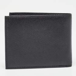 Aigner Black Leather Logo Bifold Wallet