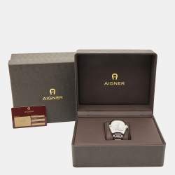 Aigner Silver Two Tone Stainless Steel Vicenza A111100 Men's Wristwatch 39 mm 