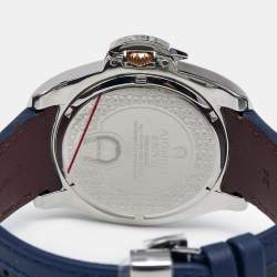 Aigner Blue Two Tone Stainless Steel Leather Lucca A18100 Men's Wristwatch 45 mm
