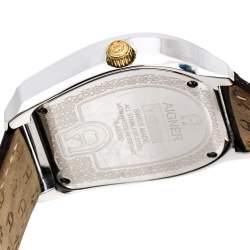 Pre Owned Aigner Silver Two-Tone Stainless Steel Verona A48000 Women's Wristwatch 39 mm