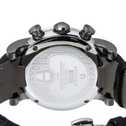 Aigner Silver White Two-Tone Stainless Steel Bari A37500 Men's Wristwatch 46 mm