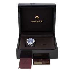 مملوكة مسبقًا Aigner Blue Stainless Steel Triento A09000 Men's Wristwatch 41 mm