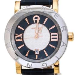 Pre Owned ساعة يد رجالية أيغنر كورتينا A26000 بلونين ستانلس ستيل وجلد 41 مم