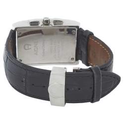 Pre Owned Aigner Silver Stainless Steel Modena Chronograph A03100 Men's Wristwatch 31MM